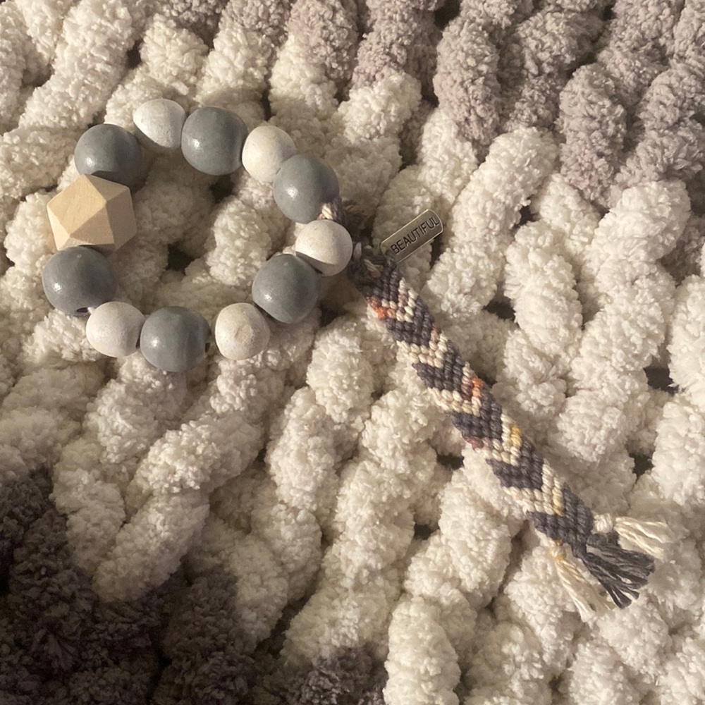 Handmade “Beautiful” elastic key ring